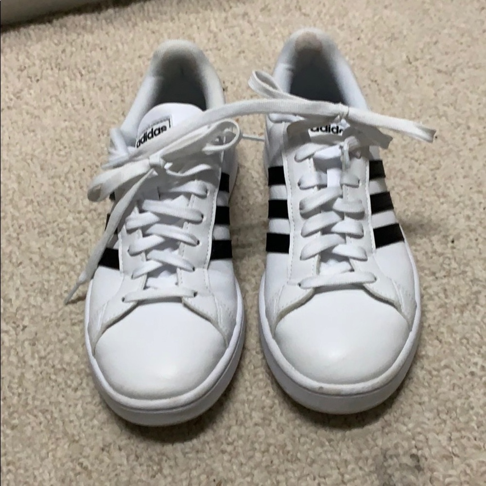 Adidas old school black and white sneakers